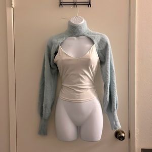 Baby blue knit bolero sweater